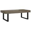 Grauer und schwarzer Couchtisch Rozena 120x60x40cm (MDF und Eisen)