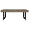 Grauer und schwarzer Couchtisch Rozena 120x60x40cm (MDF und Eisen)