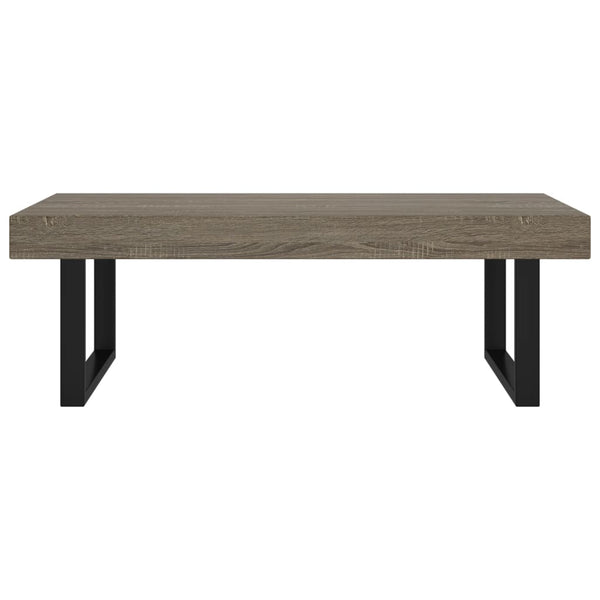 Grauer und schwarzer Couchtisch Rozena 120x60x40cm (MDF und Eisen)