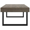 Grauer und schwarzer Couchtisch Rozena 120x60x40cm (MDF und Eisen)