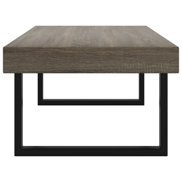 Grauer und schwarzer Couchtisch Rozena 120x60x40cm (MDF und Eisen)