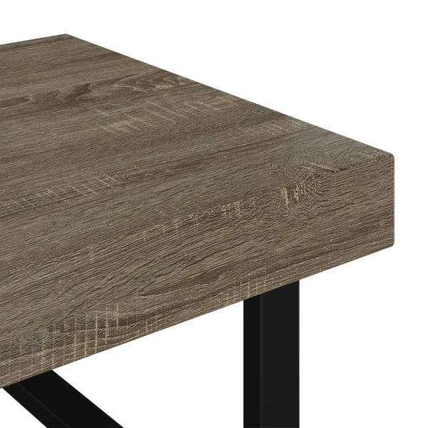 Grauer und schwarzer Couchtisch Rozena 120x60x40cm (MDF und Eisen)