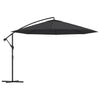Musta aurinkovarjo cantilever Leorica 350cm (alumiinitolppa)