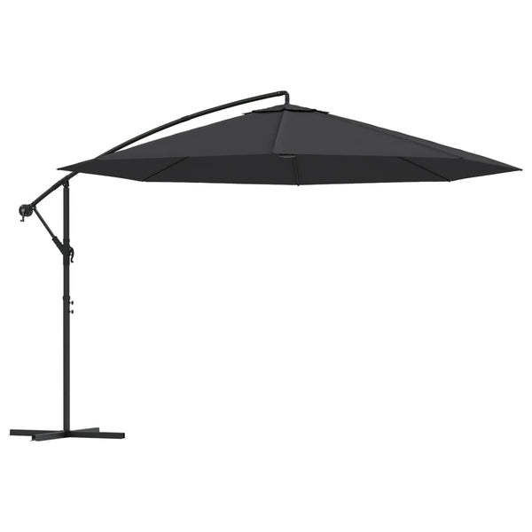 Musta aurinkovarjo cantilever Leorica 350cm (alumiinitolppa)