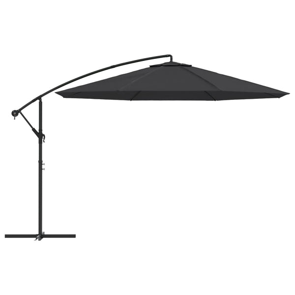 Musta aurinkovarjo cantilever Leorica 350cm (alumiinitolppa)