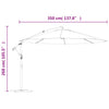 Musta aurinkovarjo cantilever Leorica 350cm (alumiinitolppa)