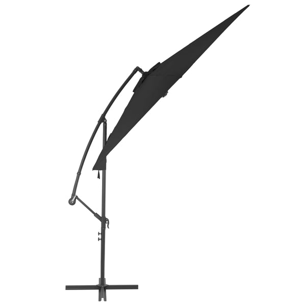 Musta riippuva aurinkovarjo alumiinipylväällä Zanfir 300cm