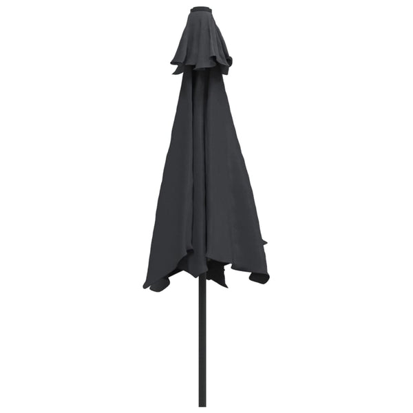 Musta aurinkovarjo led-valot terästanko Alexandrru 300cm