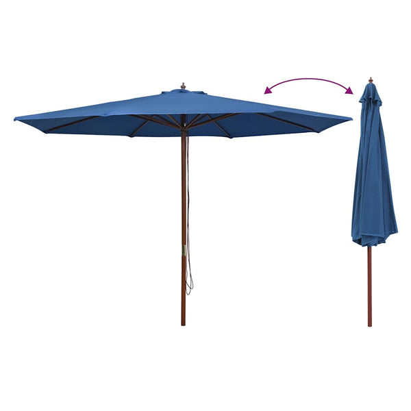 Sininen aurinkovarjo puurunko Brigitta 350cm