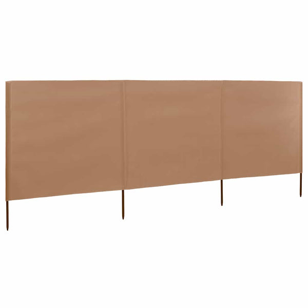 Ruskeanharmaa tuulensuojakangas Maebelle 400x80cm (3 paneelilla)
