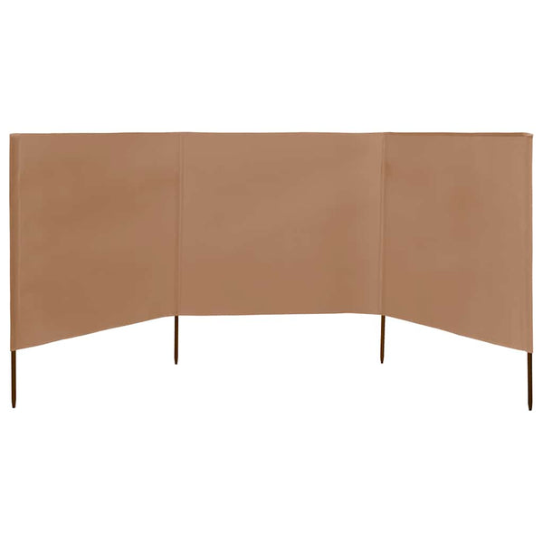 Ruskeanharmaa tuulensuojakangas Maebelle 400x80cm (3 paneelilla)