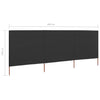 Anthrazitfarbener Windschutz mit 3 Paneelen Maebelle 400x160cm