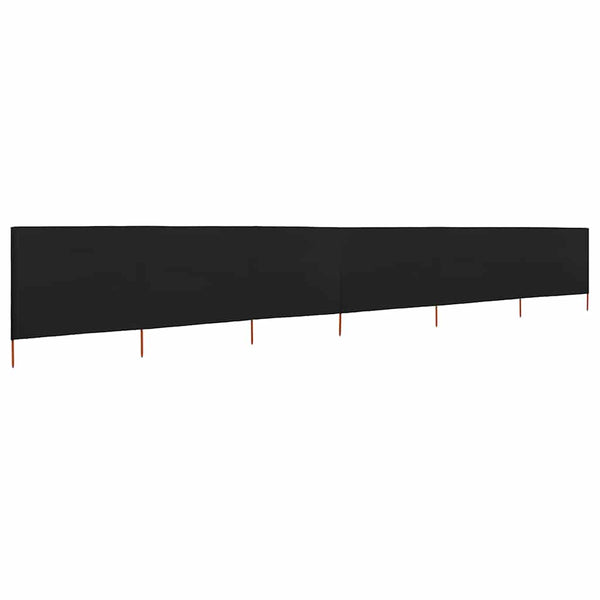 Schwarzer Windschutz mit 6 Paneelen Maebelle 800x80cm