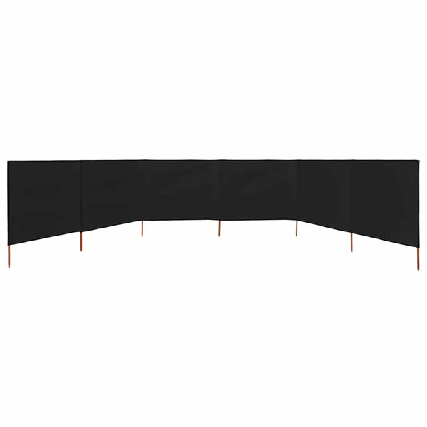 Schwarzer Windschutz mit 6 Paneelen Maebelle 800x80cm