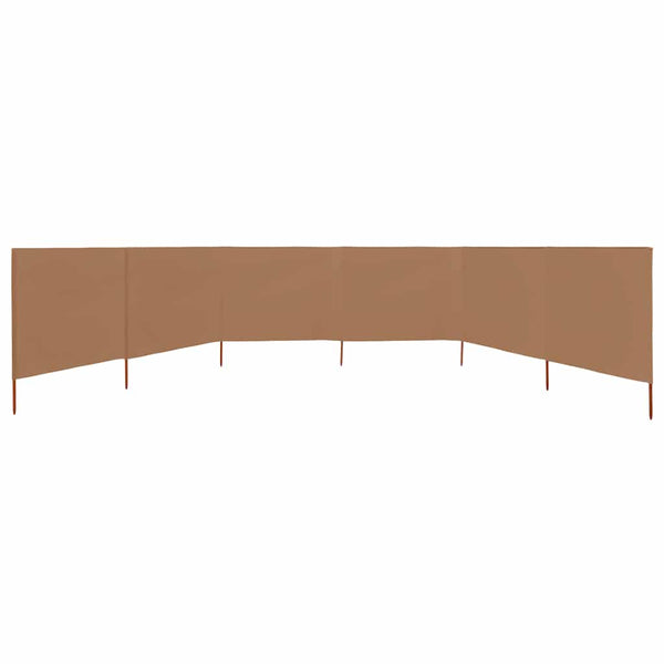 Braun-grauer Windschutz 6-teilig Maebelle 800x120cm