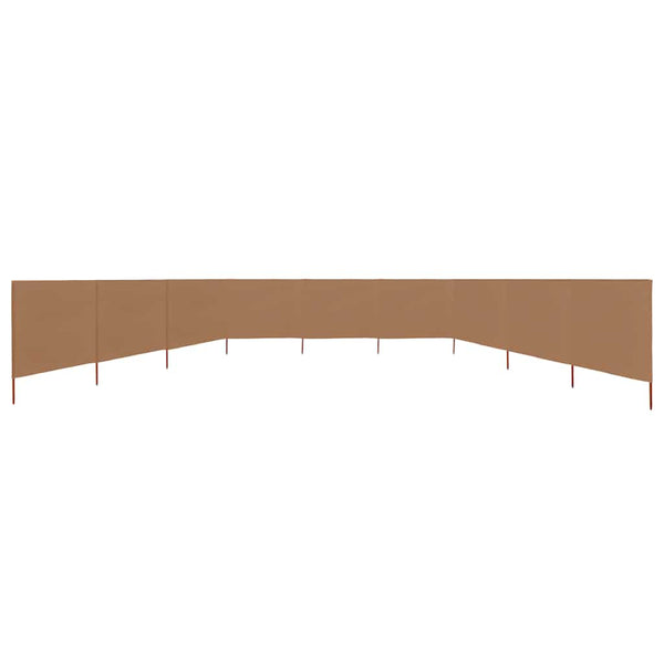Windschutz in Braun-Grau mit 9 Paneelen Maebelle 1200x120cm