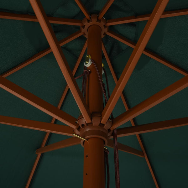 Grüner Sonnenschirm Holzgestell Voichin 330cm
