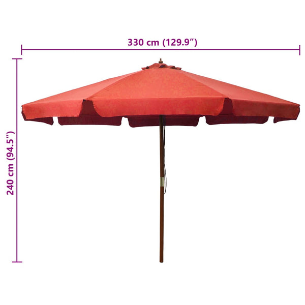 Sonnenschirm Holzgestell 330 cm Terrakotta