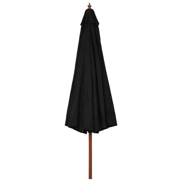 Schwarzer Sonnenschirm Holzrahmen Voichin 330cm