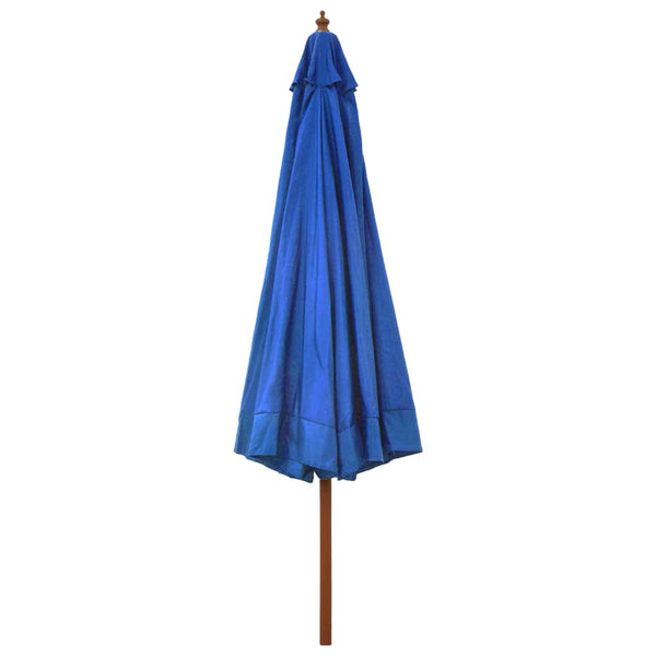 Himmelblauer Sonnenschirm Holzrahmen Voichin 330cm