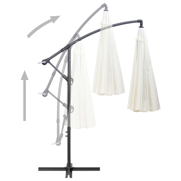 Weißer Hängeschirm Anina 3 m (Aluminiumstange)