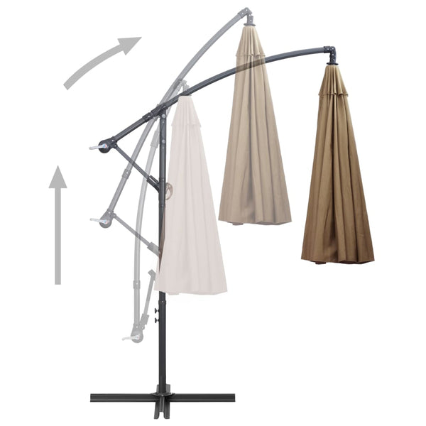 Hängefirmenschirm Anina 3 m (Aluminiummast) graubraun