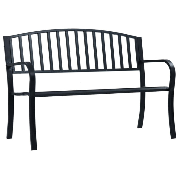 Schwarze Gartenbank Valeruta 125cm (Stahl)