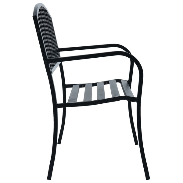 Schwarze Gartenbank Valeruta 125cm (Stahl)