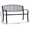 Schwarze Gartenbank Valeruta 125cm (Stahl)