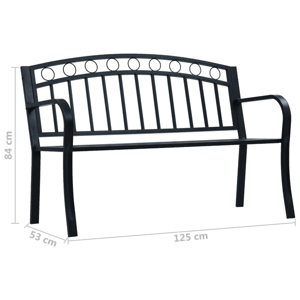 Gartenbank Tafta 125cm, schwarz (Stahl)