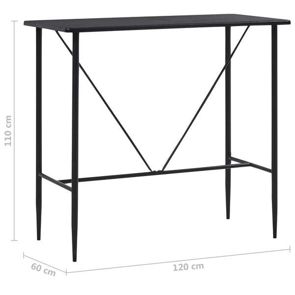 Schwarzer Stehtisch Melache 120x60x110cm (MDF)