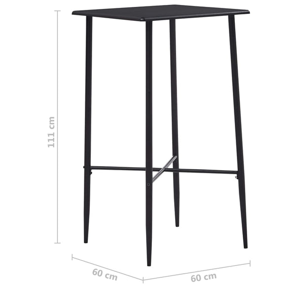 Schwarzer Stehtisch Maresu 60x60x111cm (MDF)