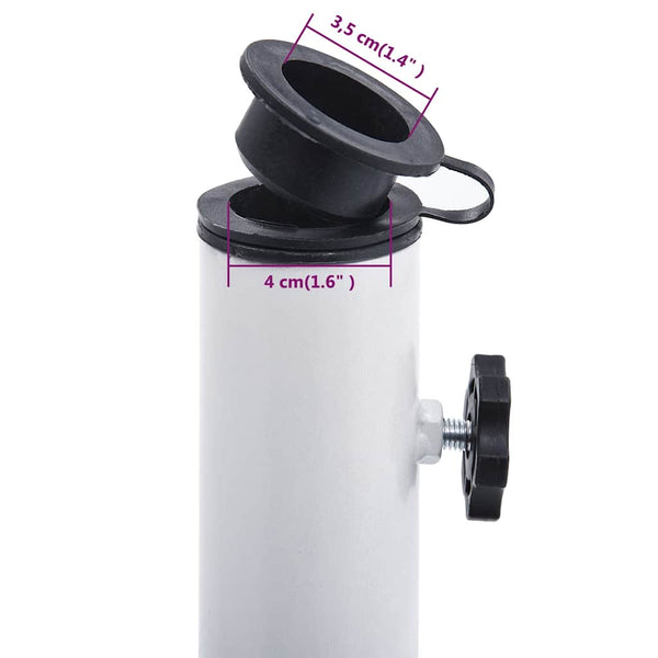 Weißer Sonnenschirmständer Azuar 48cm (12 kg Gusseisen)
