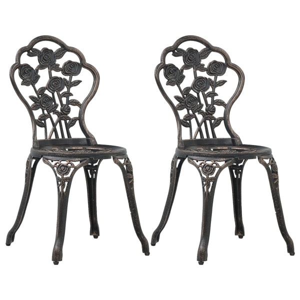 Axsinia Bistro-Stühle aus Bronze, 2er-Set (Aluguss)