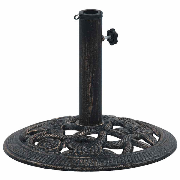 Schwarzer und bronzefarbener Sonnenschirmständer Azuar 40cm (9 kg Gusseisen)
