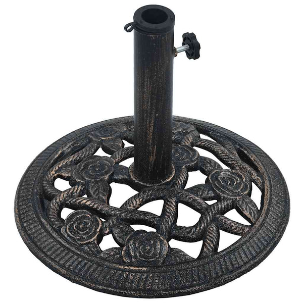 Schwarzer und bronzefarbener Sonnenschirmständer Azuar 40cm (9 kg Gusseisen)