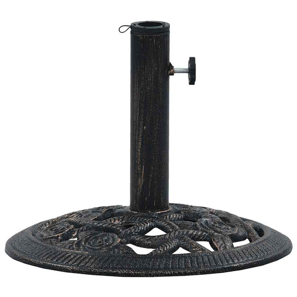 Schwarzer und bronzefarbener Sonnenschirmständer Azuar 40cm (9 kg Gusseisen)