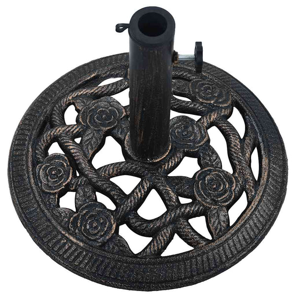 Schwarzer und bronzefarbener Sonnenschirmständer Azuar 40cm (9 kg Gusseisen)