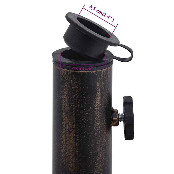 Schwarzer und bronzefarbener Sonnenschirmständer Azuar 40cm (9 kg Gusseisen)