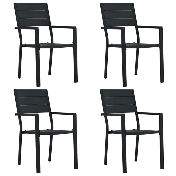 Musta puutarhatuolit Kasandra (4 kpl hdpe puun näköinen)