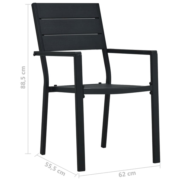 Musta puutarhatuolit Kasandra (4 kpl hdpe puun näköinen)