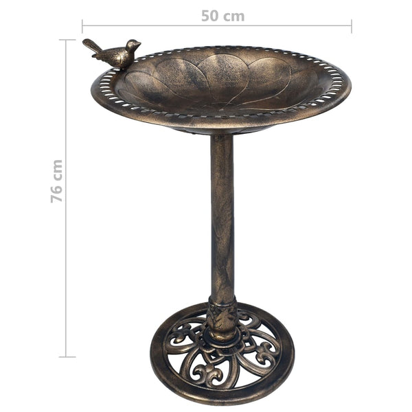 Bronzefarbene Vogeltränke Ismaila aus Kunststoff