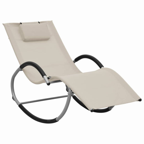Sonnenliege Miciurin (Textilene) creme mit Kissen