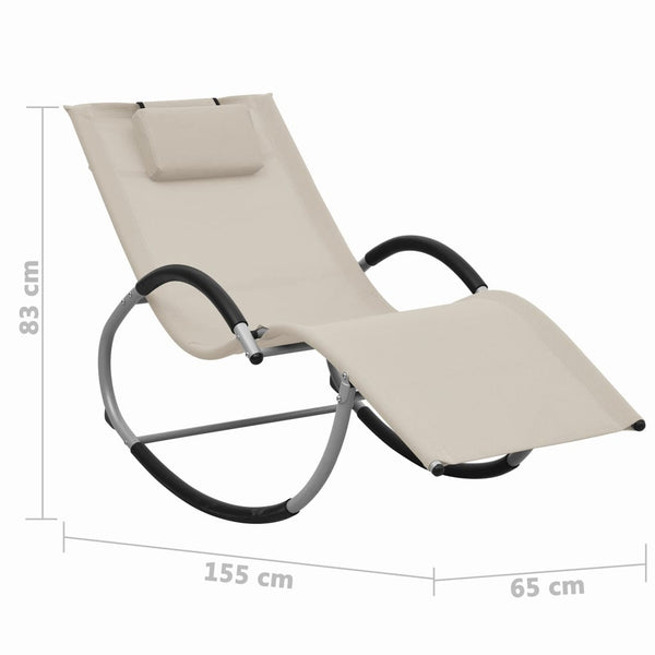 Sonnenliege Miciurin (Textilene) creme mit Kissen