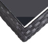 Schwarzer Gartentisch Mironela 110x53x72cm (Glas und Polyrattan)