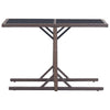 Brauner Gartentisch Mironela 110x53x72cm (Glas und Polyrattan)
