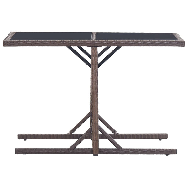 Brauner Gartentisch Mironela 110x53x72cm (Glas und Polyrattan)