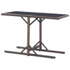 Brauner Gartentisch Mironela 110x53x72cm (Glas und Polyrattan)