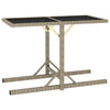 Beiger Gartentisch Mironela 110x53x72cm (Glas und Polyrattan)