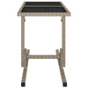 Beiger Gartentisch Mironela 110x53x72cm (Glas und Polyrattan)